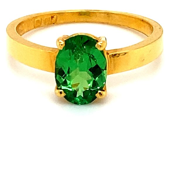 Tsavorite 1.32ct Solid 22K Yellow Gold Ring - Picture 1 of 6